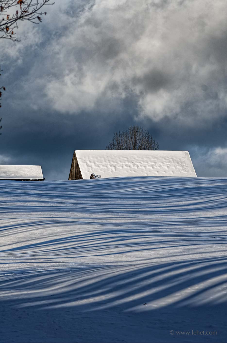 Featured Photo on Your Daily Photograph Snow Shadows Vermont