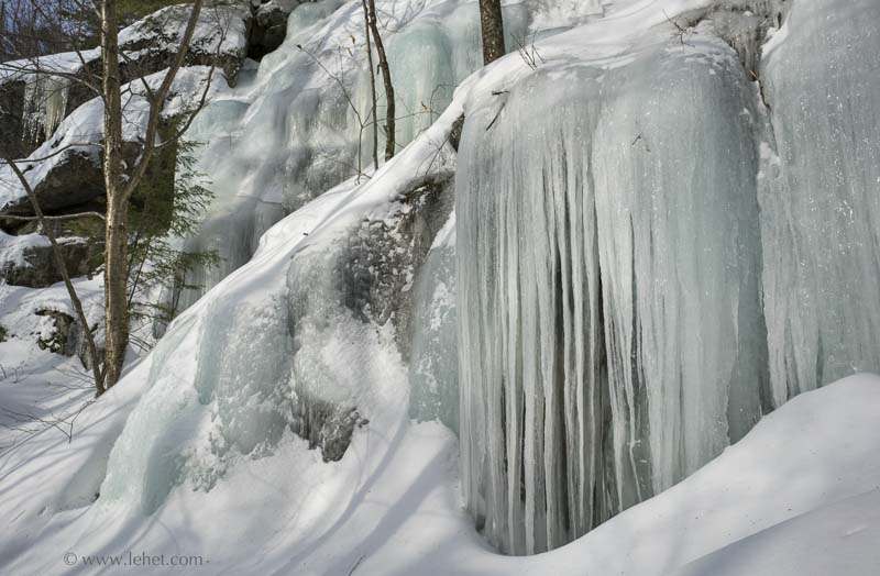 Cliff Icicles on Mt Ascutney, Color